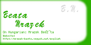 beata mrazek business card